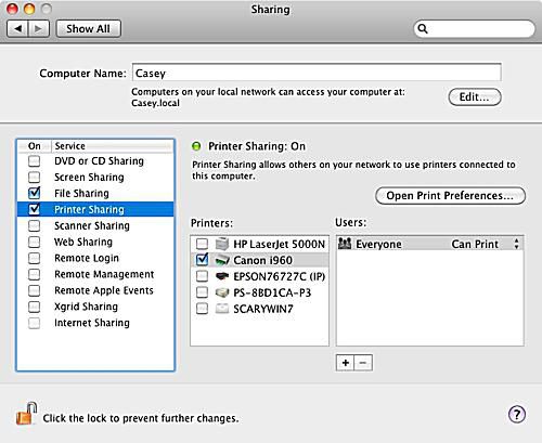 Mac-printer delen met Windows 7