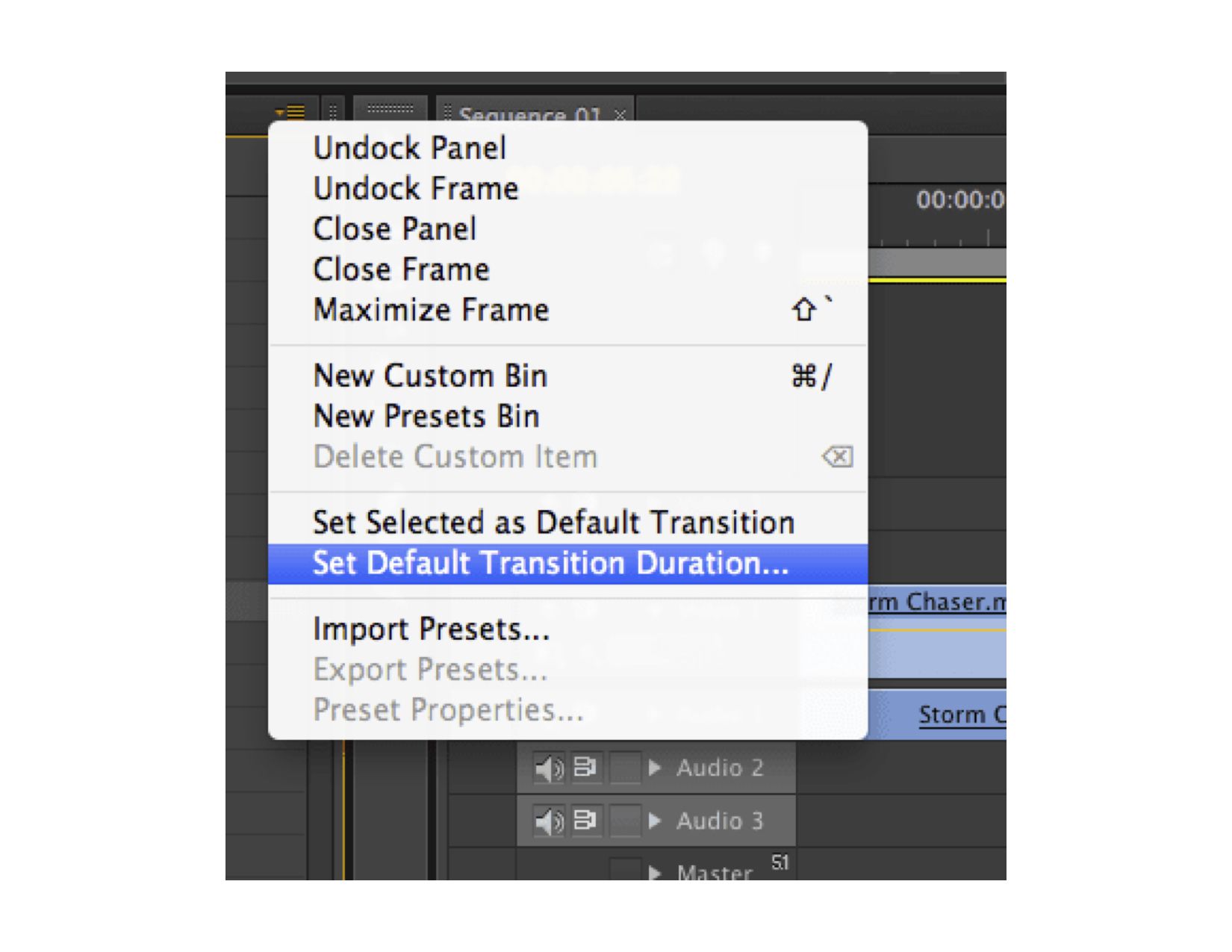Schermafbeelding van Adobe Premiere-tools