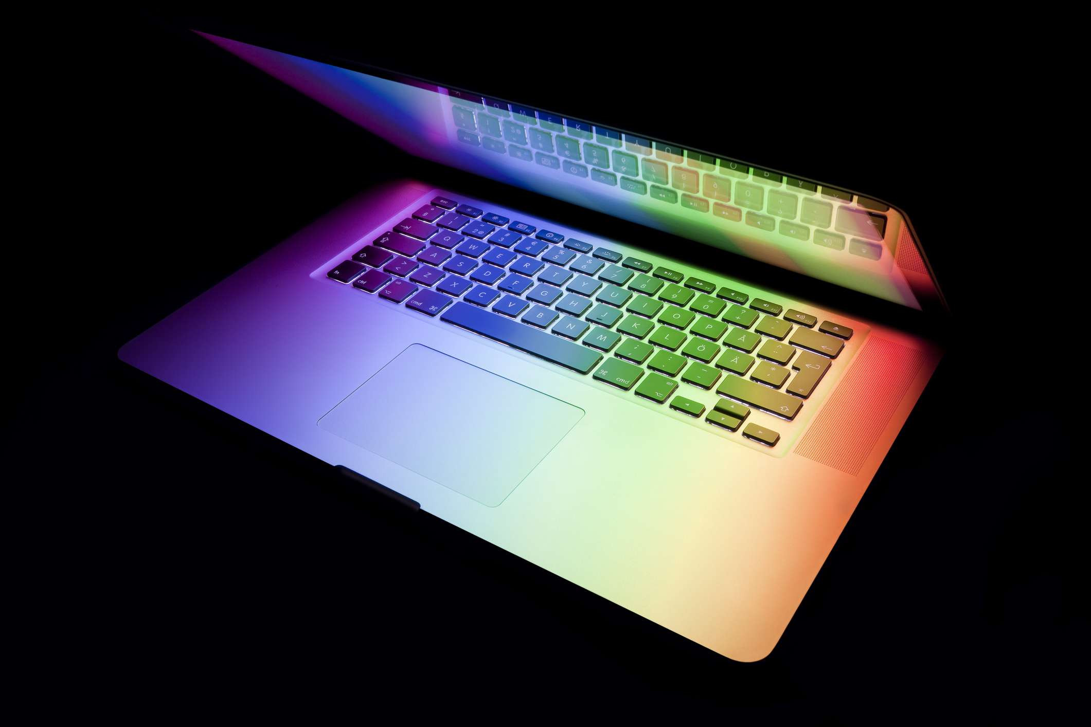 Macbook met kleurrijk display