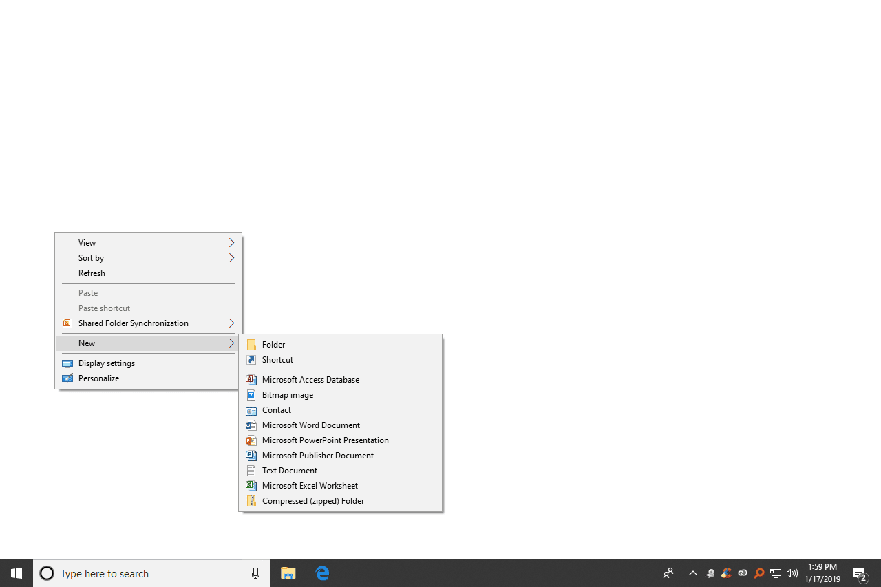 Nieuwe snelkoppeling in Windows 10