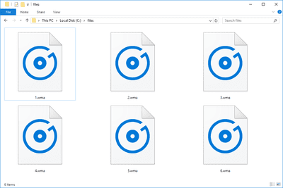 Screenshot van verschillende WMA-bestanden in Windows 10