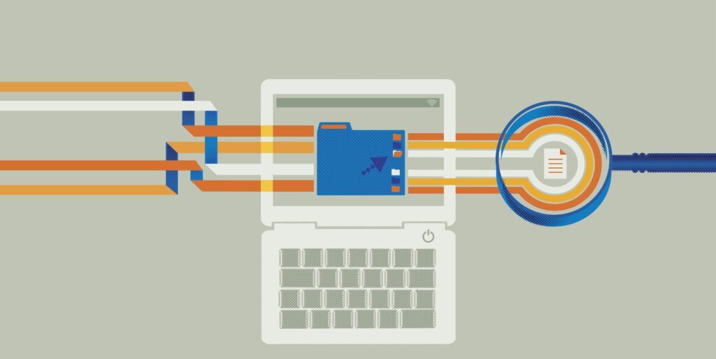 magnifying glass examining computer documents 737368899 5a57f543482c52003b86da97