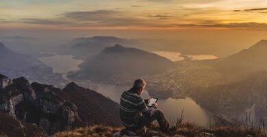 man hiker solo on the mountain during golden hour 1082336256 9918d4ae7e1b4fb99de2359795aa34c7