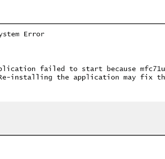 mfc71u dll error message f4d030e2586e48388a5192ebeb6665db