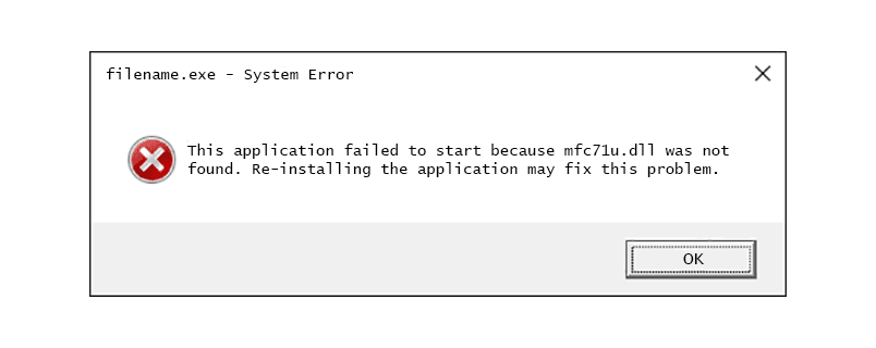 mfc71u dll error message f4d030e2586e48388a5192ebeb6665db