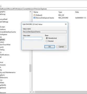 nolowdiskspacechecks regedit windows 10 5a7774b4fa6bcc00376108ca