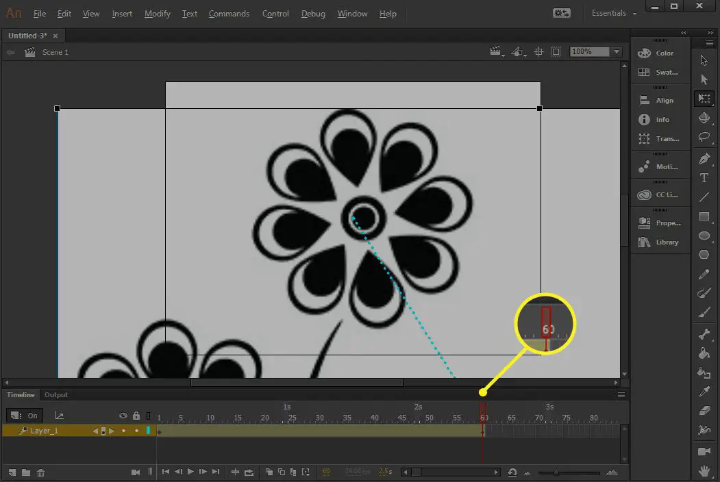 Een animatie testen in Adobe Animate CC