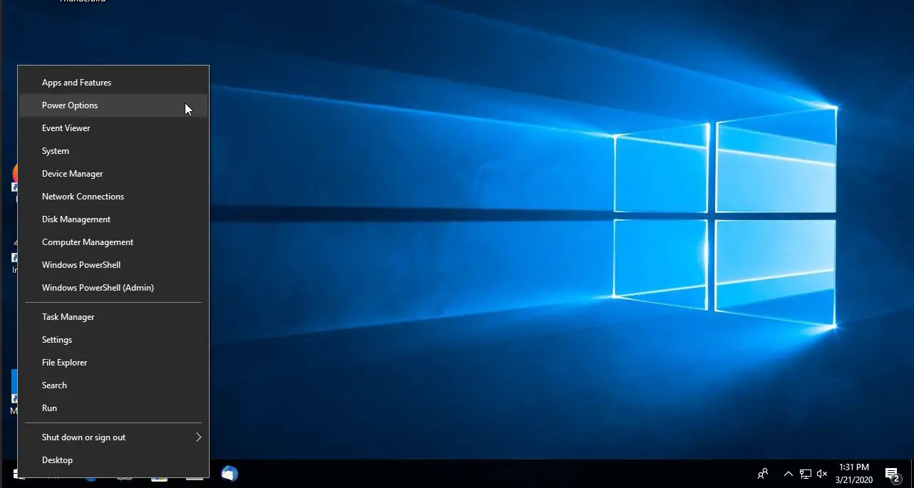 Windows 10 klik met de rechtermuisknop op start
