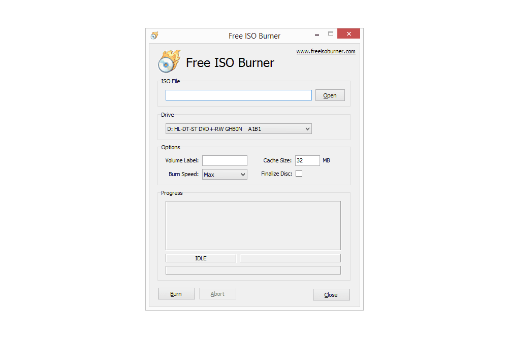 Screenshot van Free ISO Burner v1.22