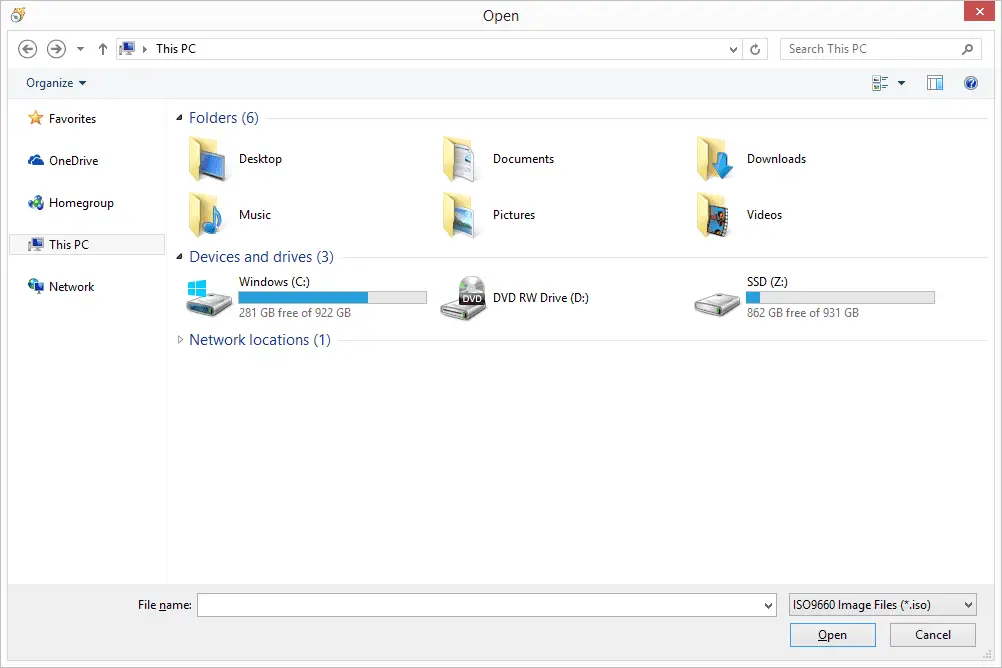 Schermafbeelding die laat zien hoe u naar bestanden bladert in Windows 10