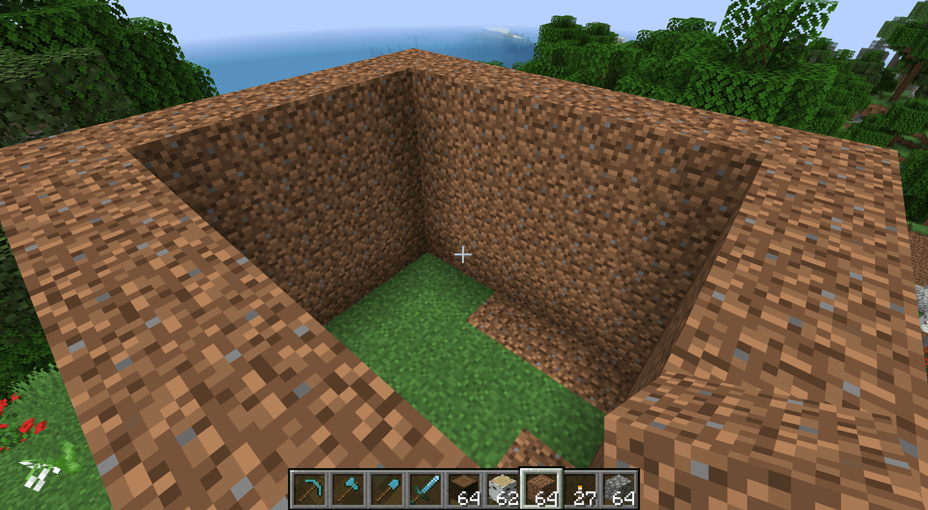 Vuile muren voor een Minecraft-huis.