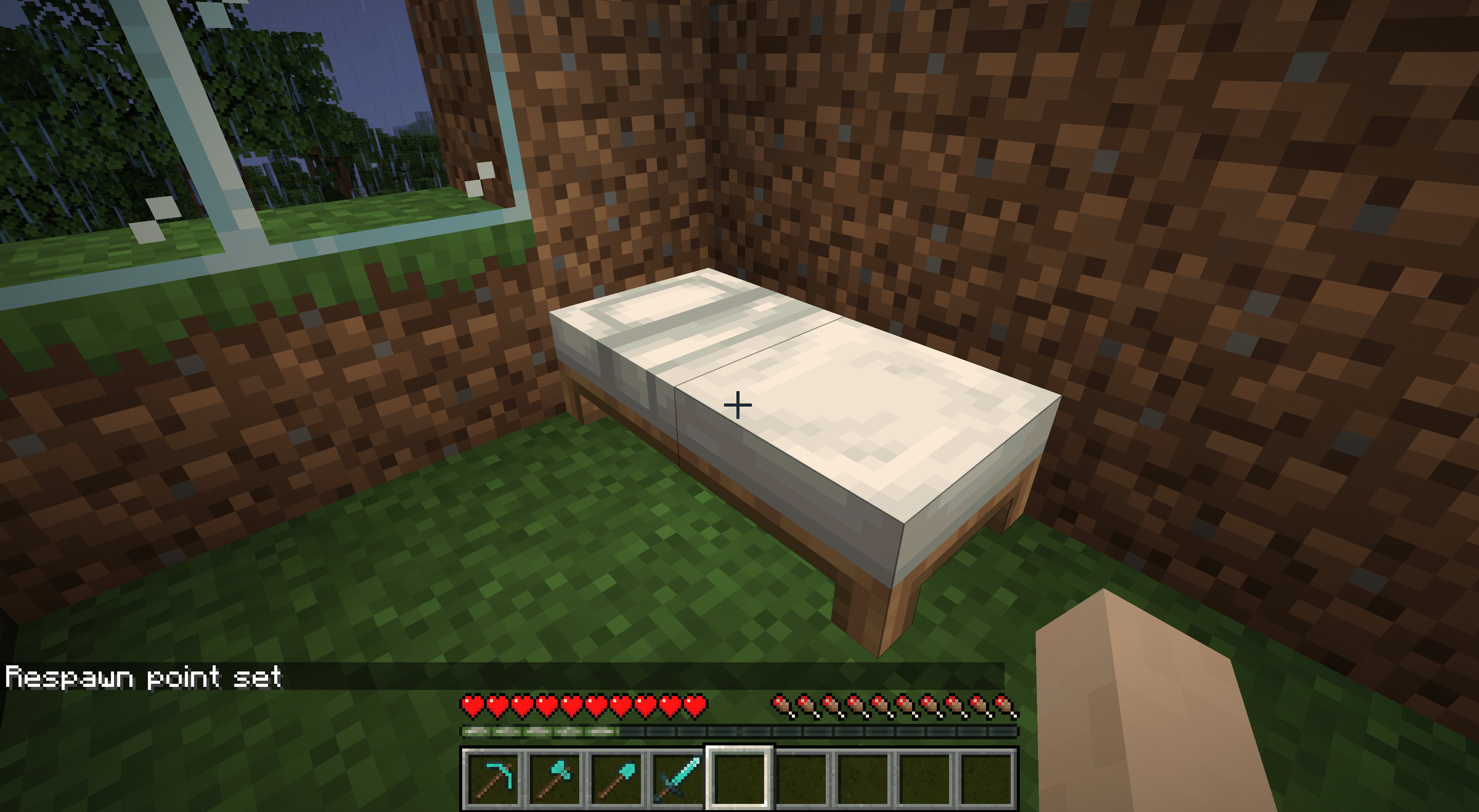 Een bed in Minecraft.