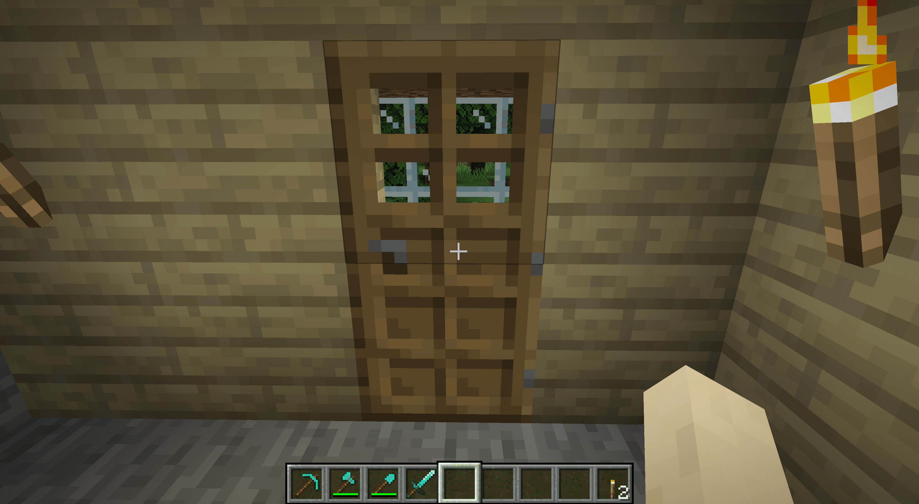 Een deur die leidt naar een mijn in Minecraft.