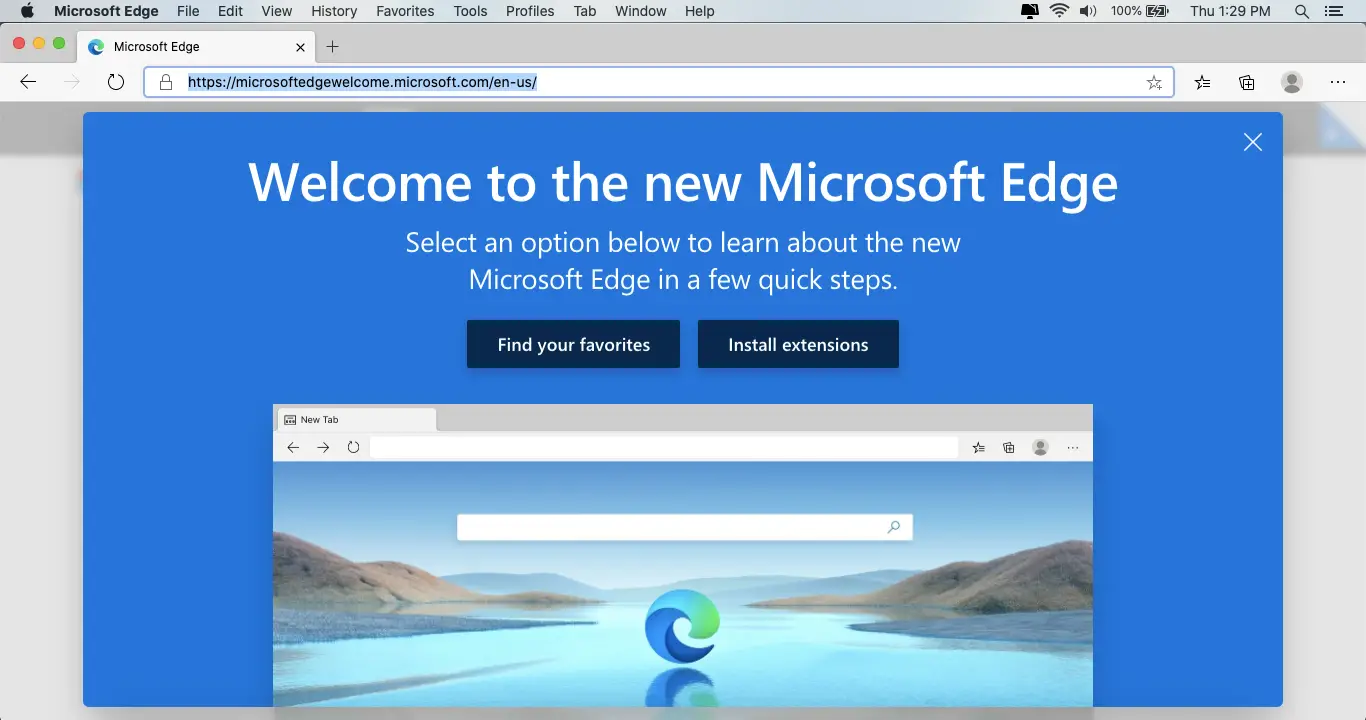 Microsoft Edge welkom