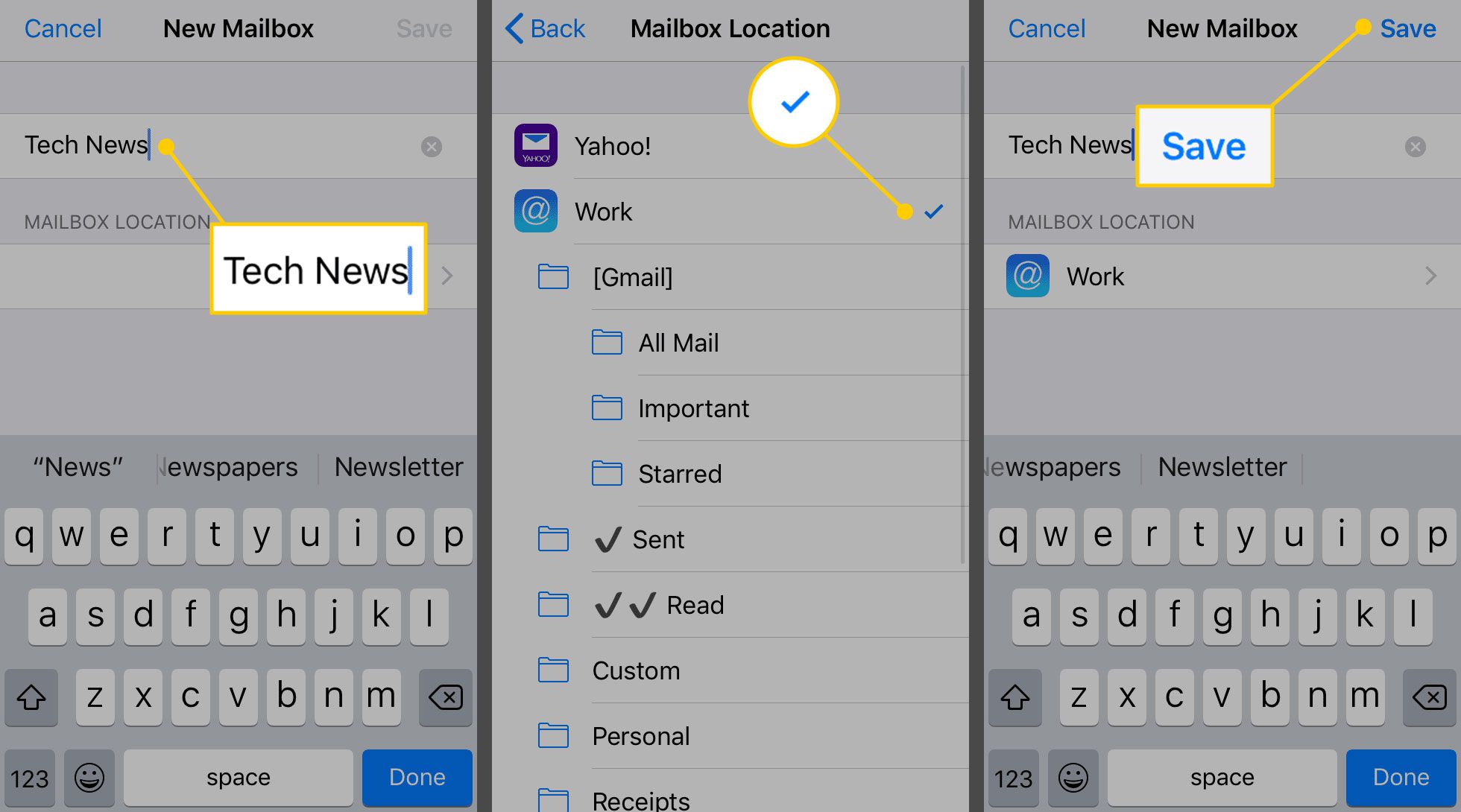 Een nieuwe mailbox maken in iOS Mail