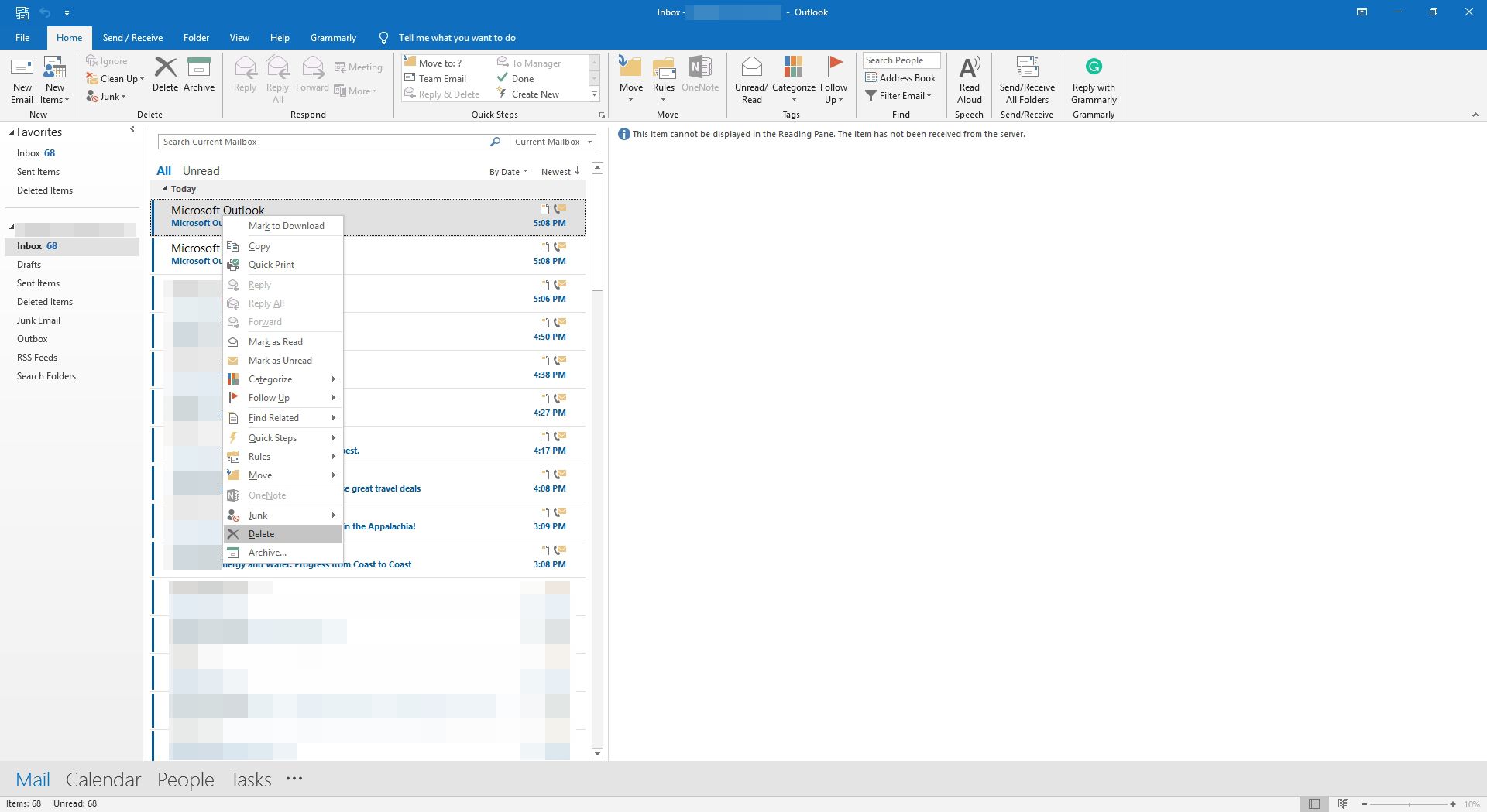 Een e-mailheader verwijderen in Outlook.