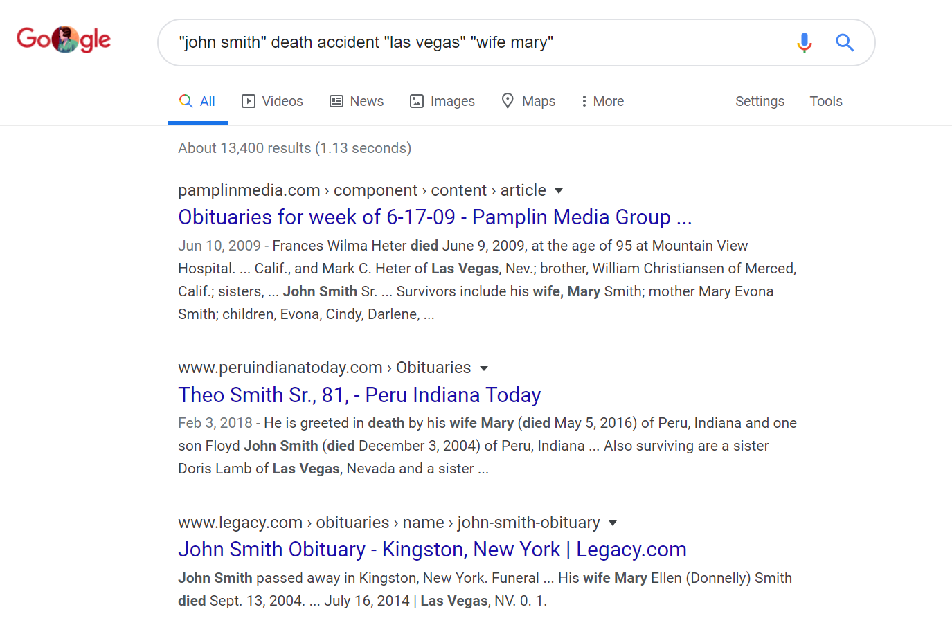 John Smith doodsbrief Google zoeken