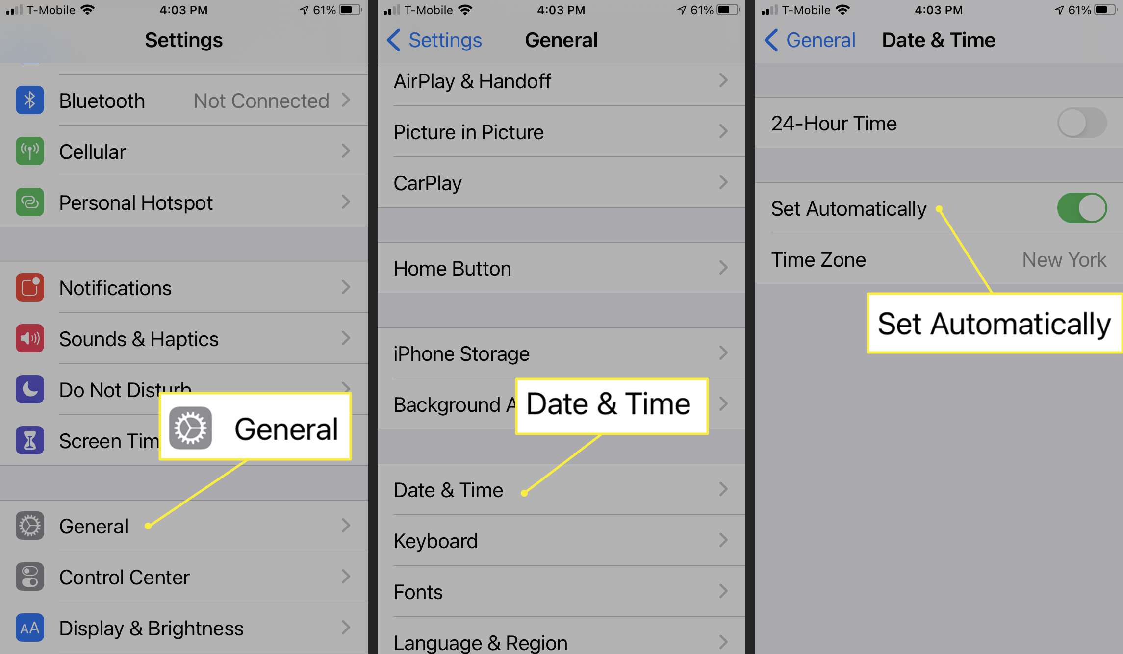 Datum- en tijdinstellingen van de iPhone