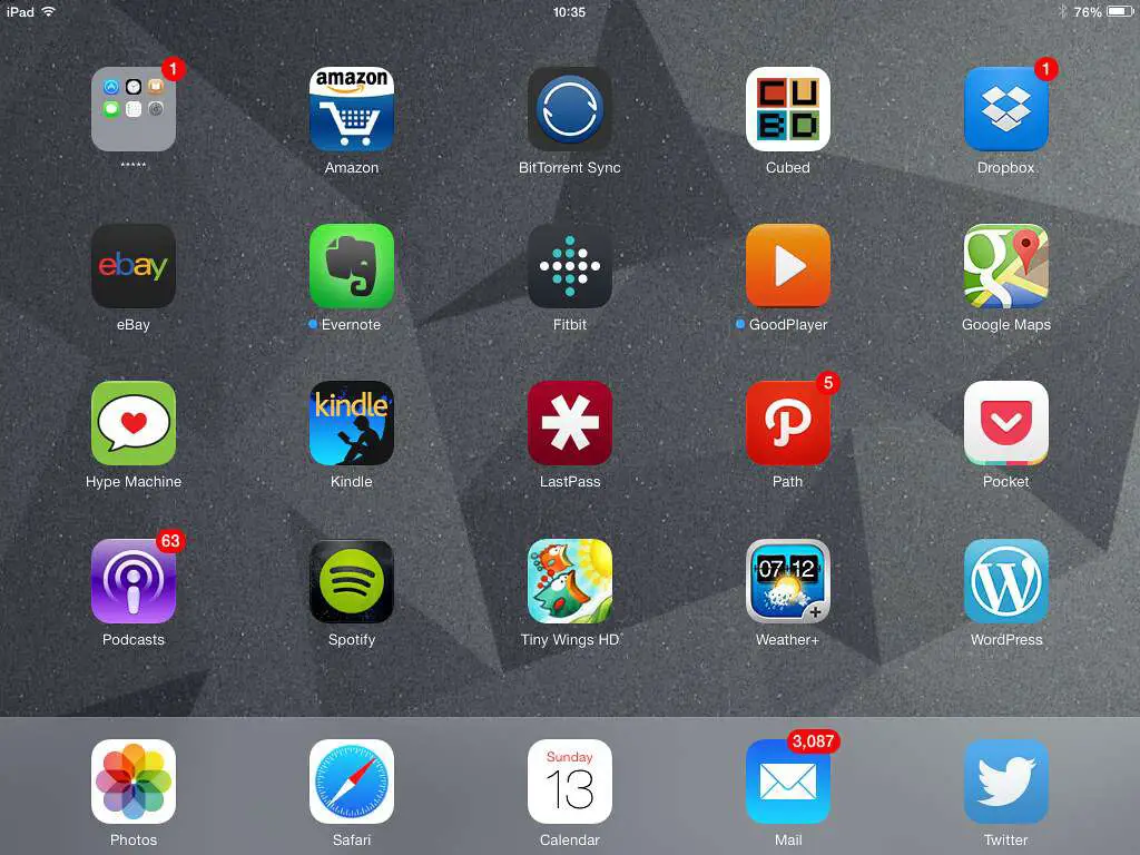 Apps op een iPad