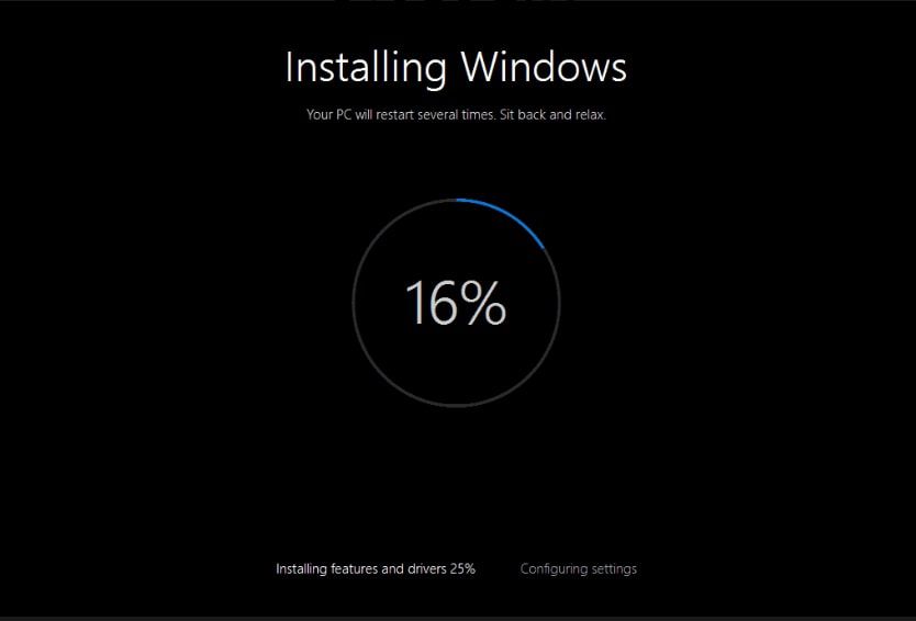 Windows-installatiescherm