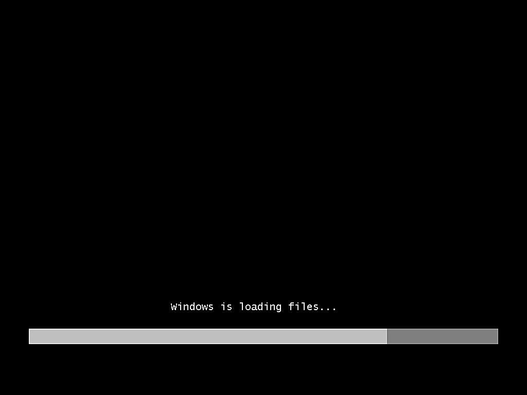 Een screenshot van het laden van bestanden in Windows Vista