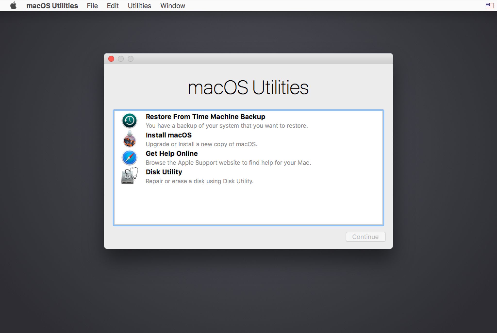 Met de macOS-hulpprogramma's kunt u Schijfhulpprogramma gebruiken om een ​​schijf te wissen