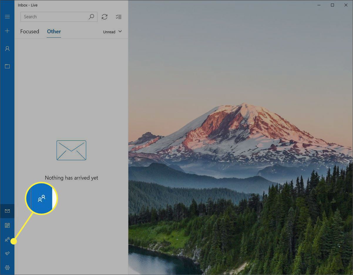 Het pictogram "Verplaatsen naar personen" in Windows Mail
