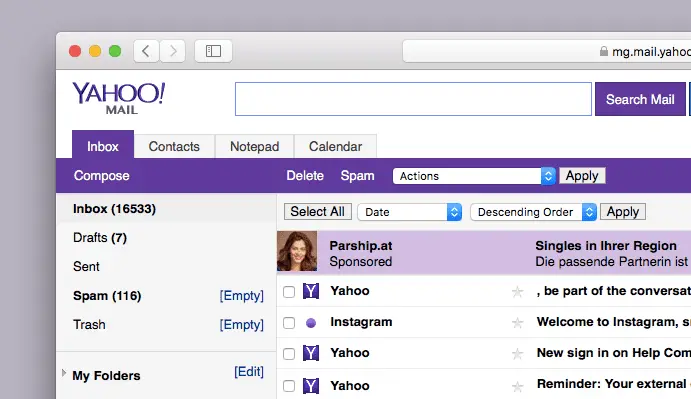 Gespreksweergave in- of uitschakelen in Yahoo Mail 1 YahooMailBasic2017 06 30 5956a0703df78c4eb66fcf7c
