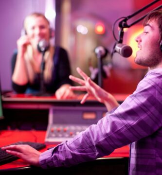 young man and woman broadcasting in recording studio 180406262 57fbcfc05f9b586c35a3d255