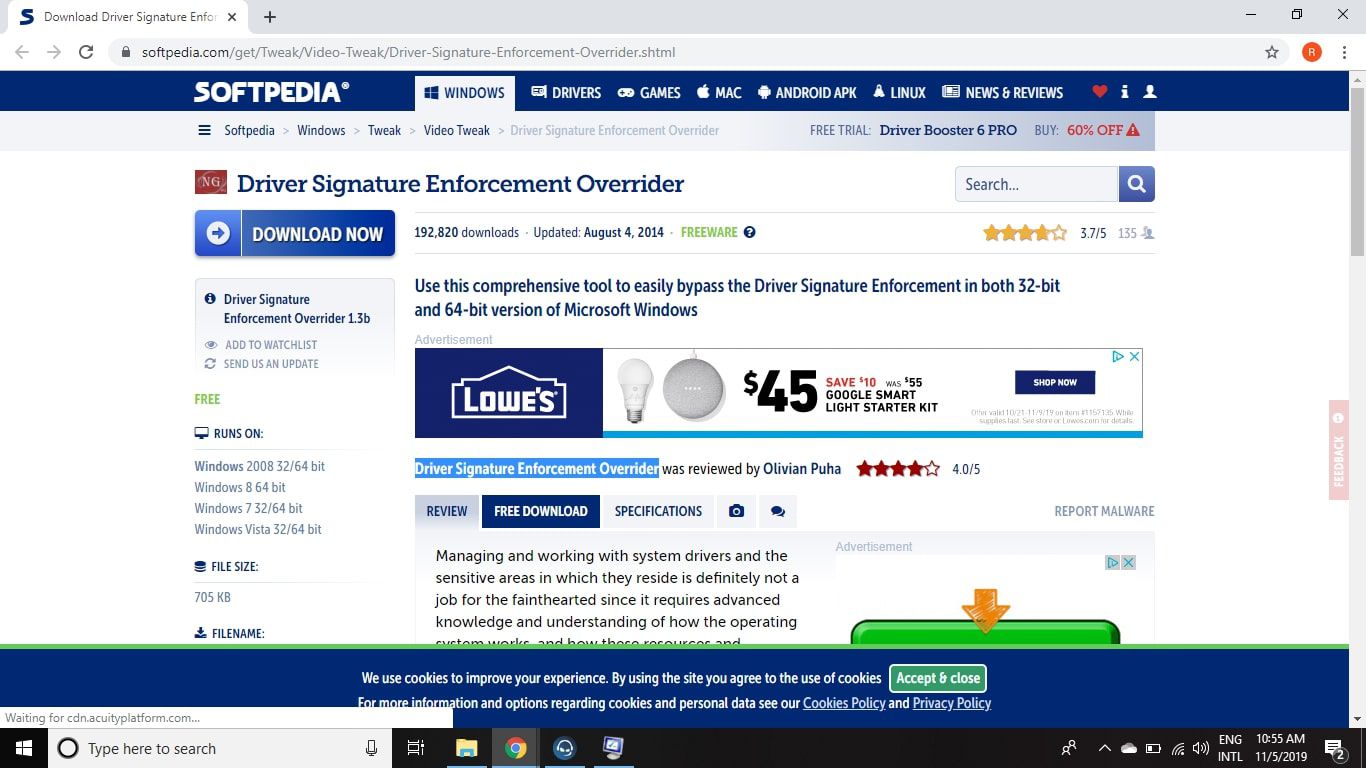 Download en installeer Driver Signature Enforcement Overrider (DSEO).
