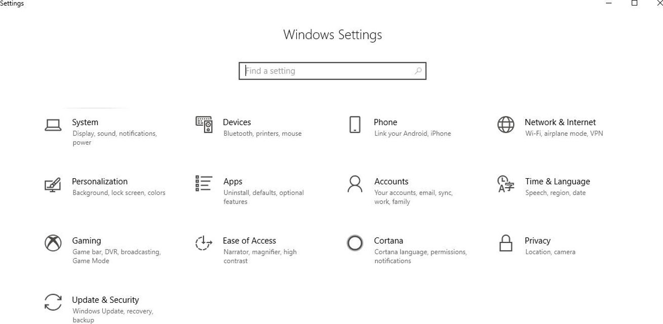 Een screenshot van de Windows 10 Instellingen-interface