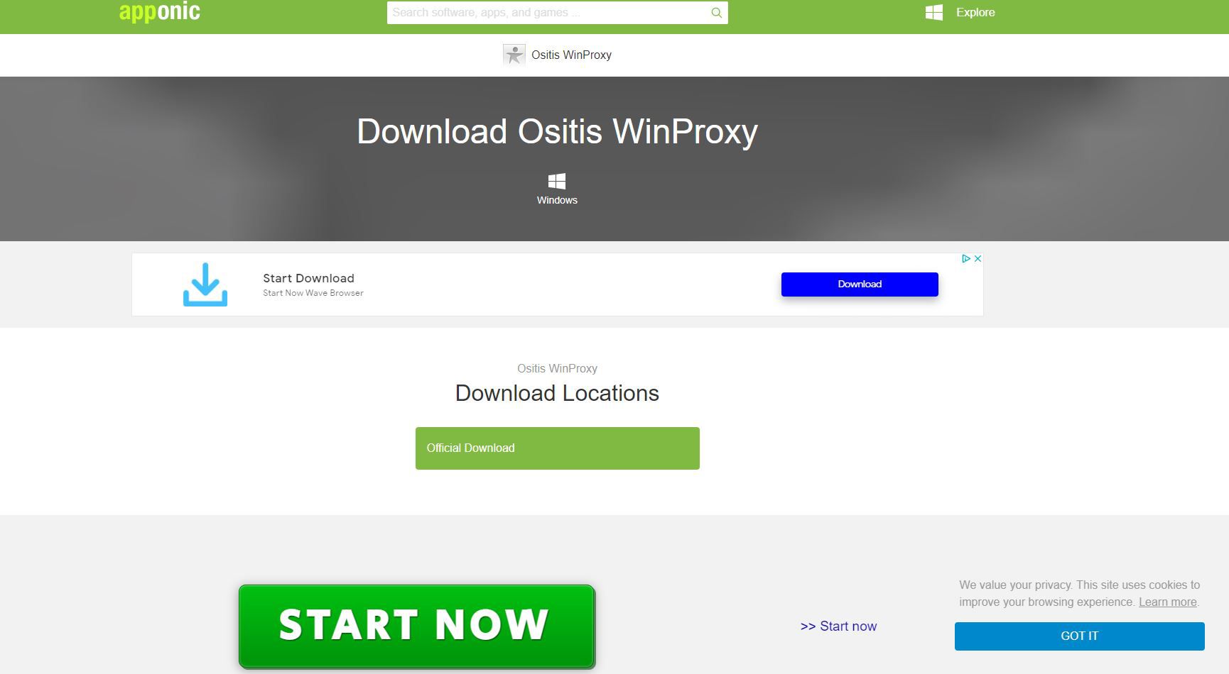 Ositis WinProxy downloadpagina.