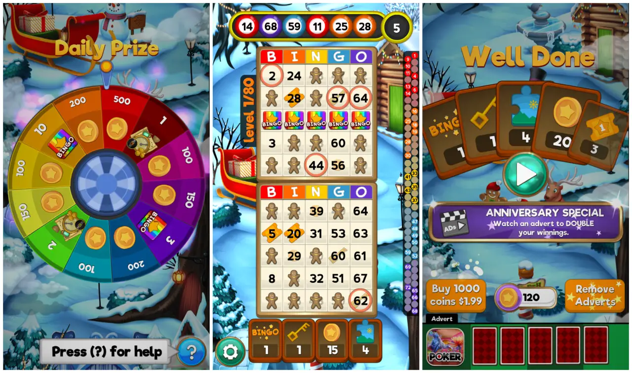 Screenshot van het spelen van Bingo Quest
