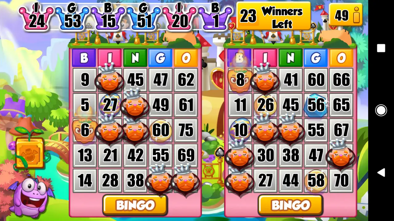 Screenshot van het spelen van Bingo Dragon op Android