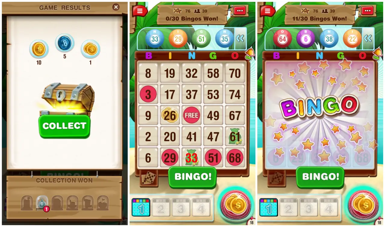 Screenshot van het spelen van Bingo Island op Android
