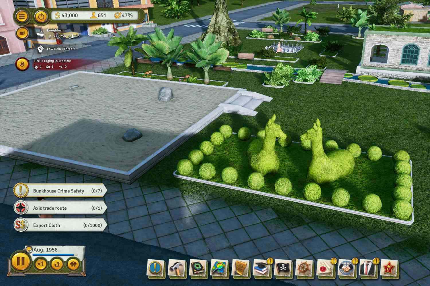 Tropico 6 gameplay-schermafbeelding