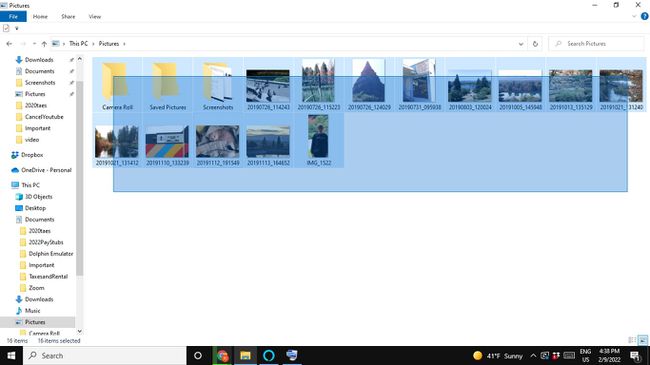 Selectievakje foto's kiezen in Windows-map
