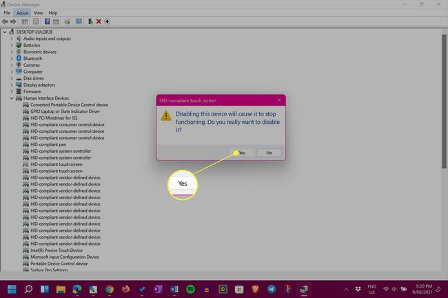 Windows 11 Apparaatbeheer Schakel het dialoogvenster Apparaatbevestiging uit met Ja gemarkeerd