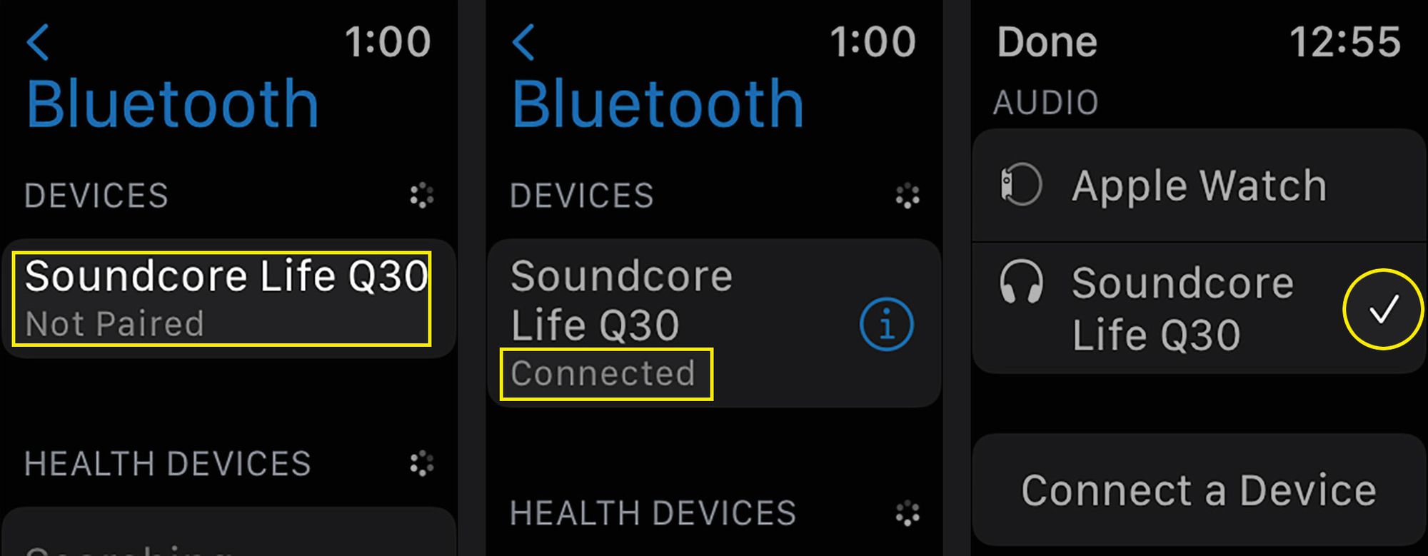 Een set Bluetooth-hoofdtelefoons koppelen en deze de actieve audio-uitgang op een Apple Watch maken