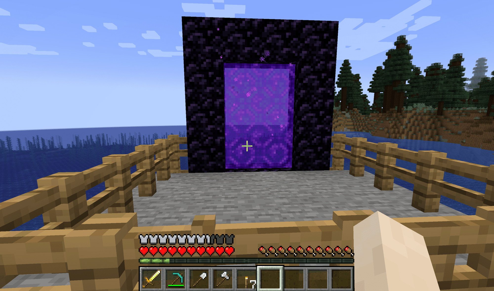 Een portaal naar de Nether in Minecraft.