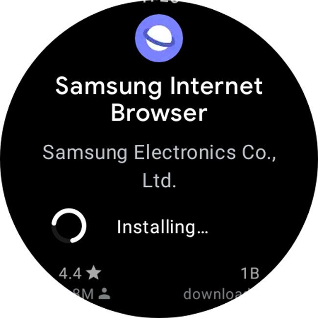 Samsung internetbrowser installeren op een Galaxy-horloge.