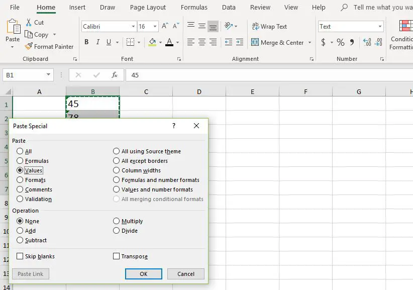 Excel plakken speciaal
