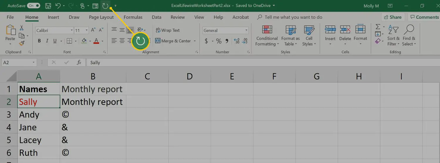 Herhaal knop in Excel