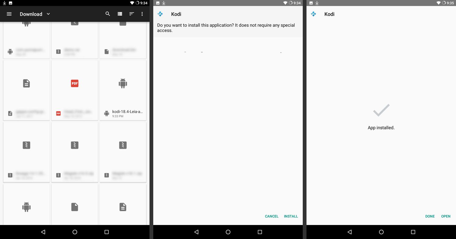 Succesvolle installatie van Kodi op Android