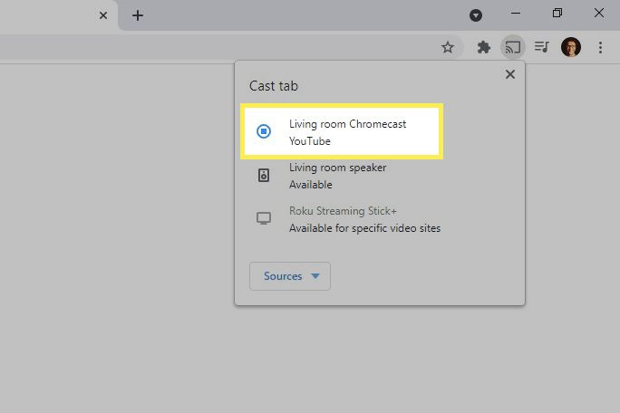 YouTube vermeld als Chromecast-stream in Chrome