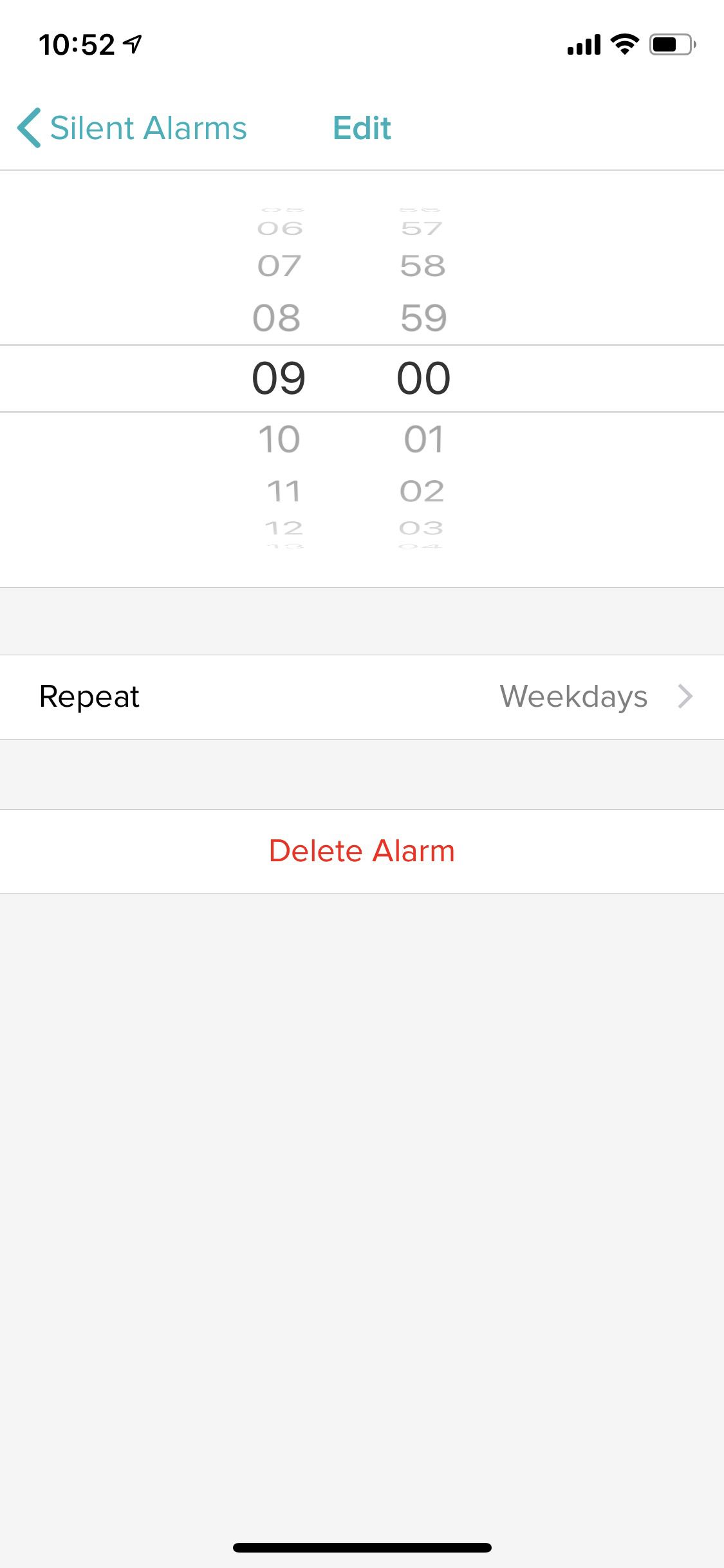 Het scherm Alarm verwijderen van de Fitbit-app