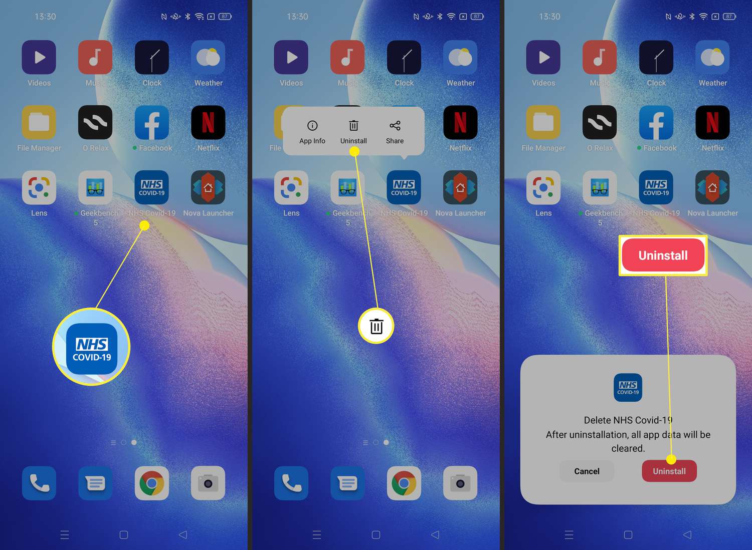 Stappen vereist om app-pictogrammen op Android te verwijderen
