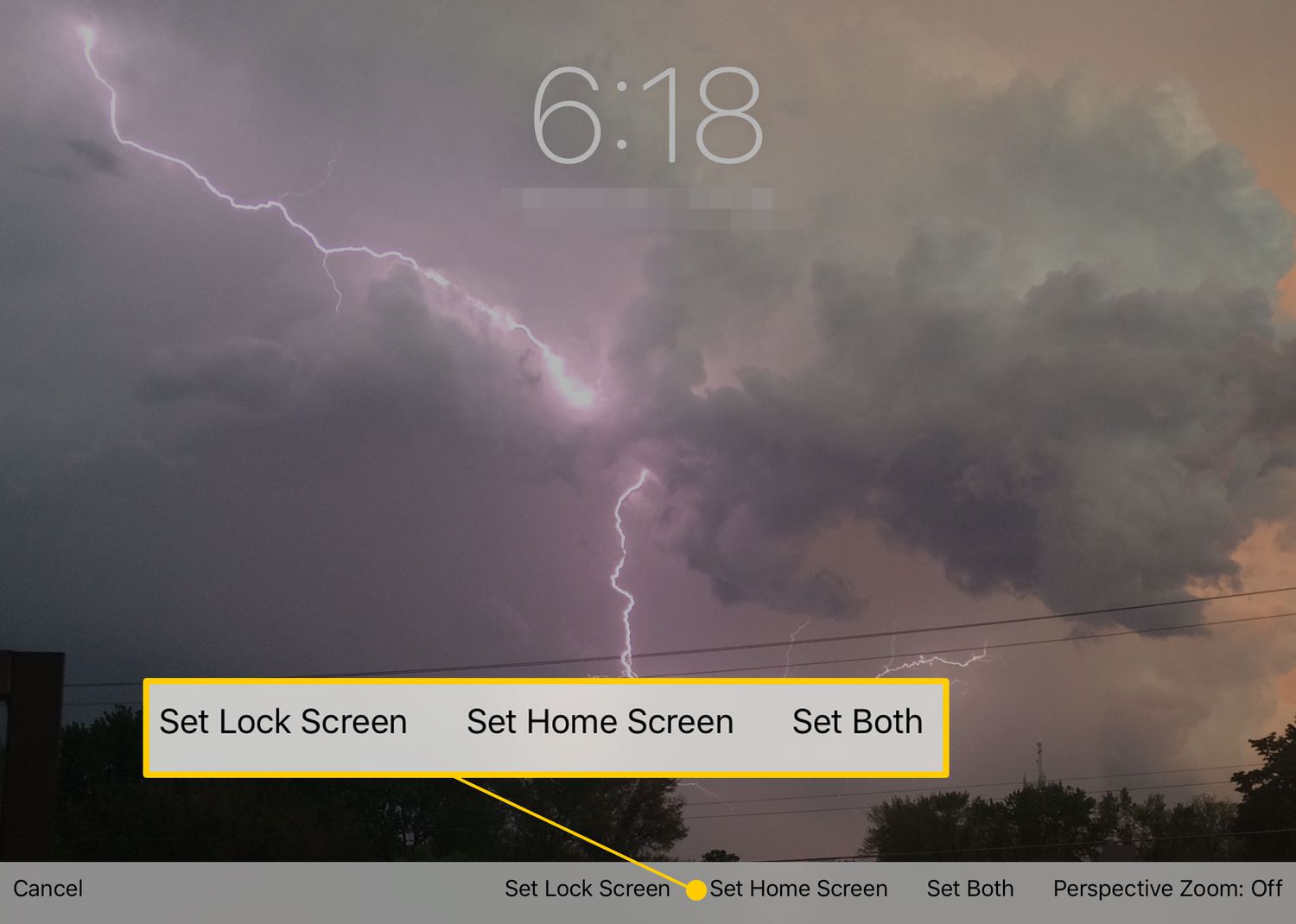 De Set Screen-opties op een iPad